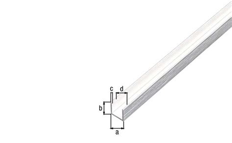 Hagebau Nadlinger Alberts U Profil ALU VA Des Hl 15x10x15x1 1m 488963