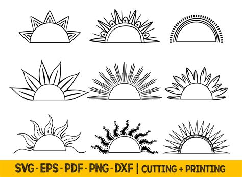 Sunset Svg Files For Cricut Rising Sun Svg Cut File Laser Cut Files