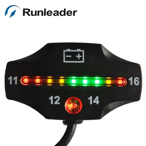 5pclot Runleader Bi006 Battery Gauge Led Battery Volt Meter Battery Indicator 12v For Utv