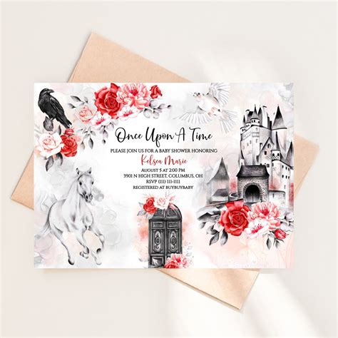 Fairy Tale Baby Shower Invitation Editable Once Upon A Time Baby Shower