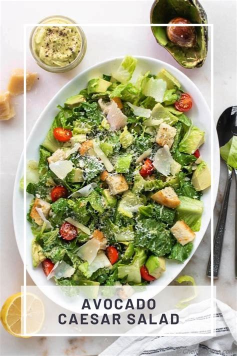 Avocado Caesar Salad With Avocado Caesar Dressing Video In 2024 Salad Recipes Healthy Lunch