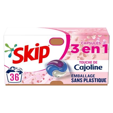 Lessive Capsule 3 en 1 Touche de Cajoline SKIP la boîte de 36