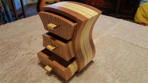 Bandsaw Box Featuring Oak And Plywood With Maple Drawer Pulls