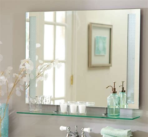 Buy Glass Rectangular Frameless Mirror for Bathroom 34 Inch X 24 Inch