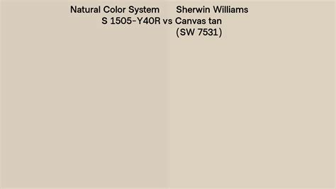 Natural Color System S Y R Vs Sherwin Williams Canvas Tan Sw