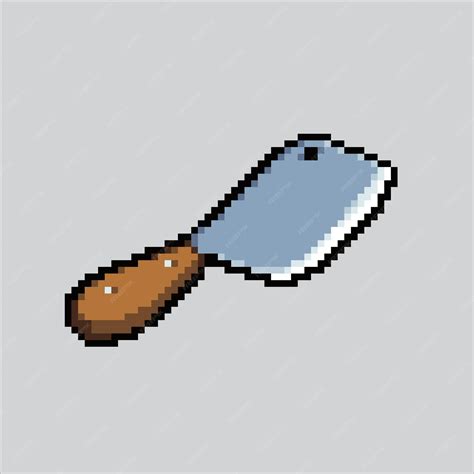 Premium Vector Pixel Art Illustration Kitchen Knife Pixelated Knife