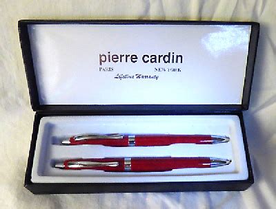 Vintage Pierre Cardin Pen Pencil Set Chinese Red Marbleized W