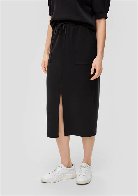 Scuba Midi Skirt Black S Oliver