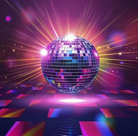 Sparkling Disco Ball With Bright Lights Premium Ai Generated Image