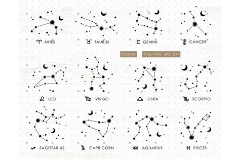 Zodiac Constellations Svg Bundle Grafica Di Myspacegarden · Creative