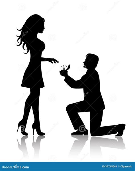 Man Proposes To The Woman To Marry Him Stock Vector Illustration Of