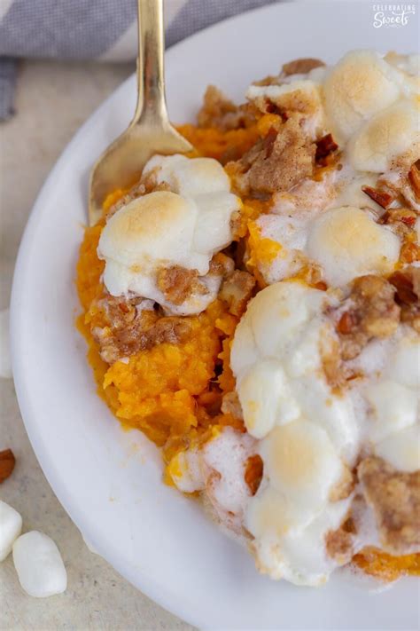 Sweet Potato Casserole With Marshmallows And Streusel Celebrating Sweets