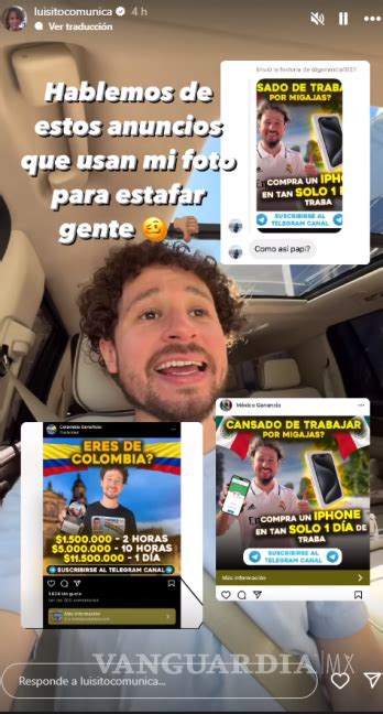 Luisito Comunica Denuncia Publicidad Falsa En Instagram Usan Su Imagen Para Estafar A Fans