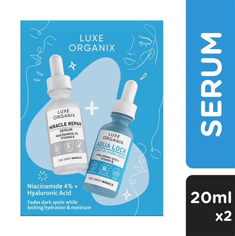 Luxe Organix Miracle Repair Serum 20ml Aqua Lock Serum 20ml Bundle