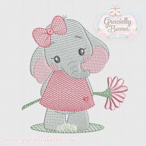 Matriz De Bordado Elefante GB054 Gracielly Barros