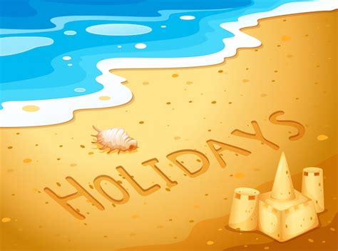 Premium Vector Illustration Of A Holiday At The Beach