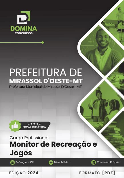 Apostila Monitor de Recreação Mirassol D Oeste MT 2024