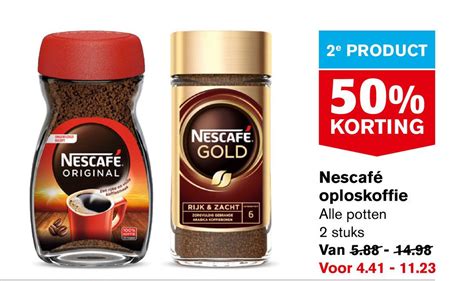 Nescafé oploskoffie aanbieding bij Hoogvliet