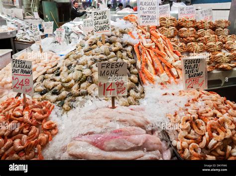 Washington, Seattle, Pike Place Market, seafood Stock Photo - Alamy