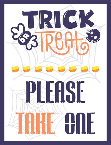 Please Take One Halloween Sign Printable