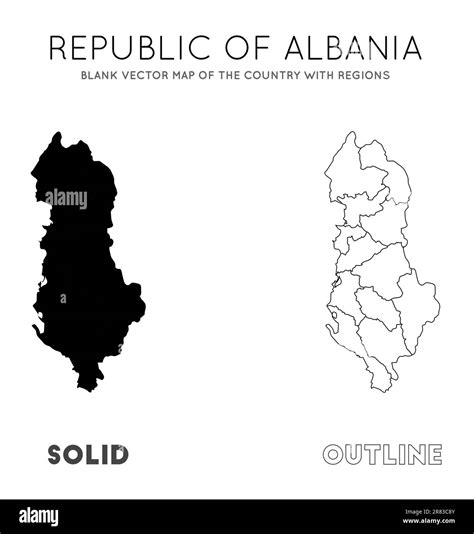 Albania Map Blank Vector Map Of The Country With Regions Borders Of