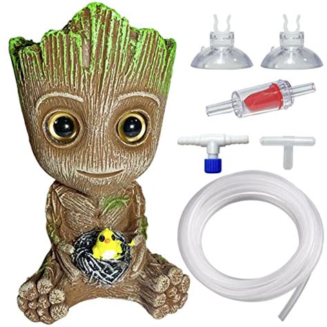 Aquarium Air Bubbler Decorations Baby Groot Air Bubbles Stone