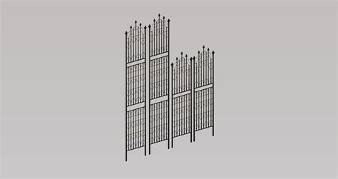 3d Modular Wrought Iron Fence Set Model Turbosquid 1955563