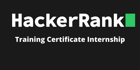 Work From home Training And Internship From Hackerrank any year