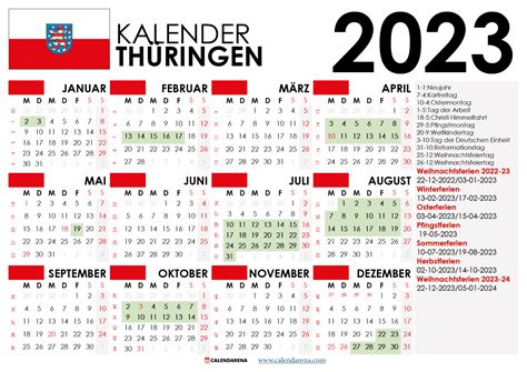 Kalender Th Ringen Zum Ausdrucken Feiertage