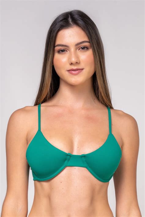 Sutiã Biquíni Meia Taça Verde Bandeira Ilha Bikini