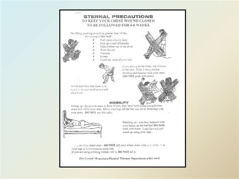 Sternal Precautions Functional Physical Therapist Assistant Patient Education Occupational