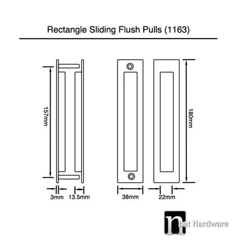 Black Rectangle Pair Sliding Flush Pulls Nbat Hardware