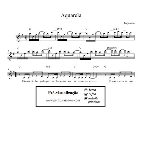 Aquarela Toquinho Partitura Partituras Agora