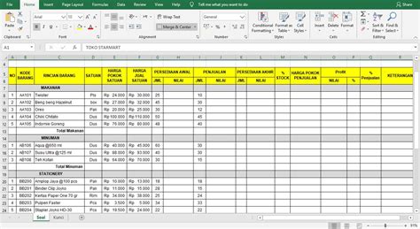 Contoh Laporan Soal Stock Opname Excel Riset