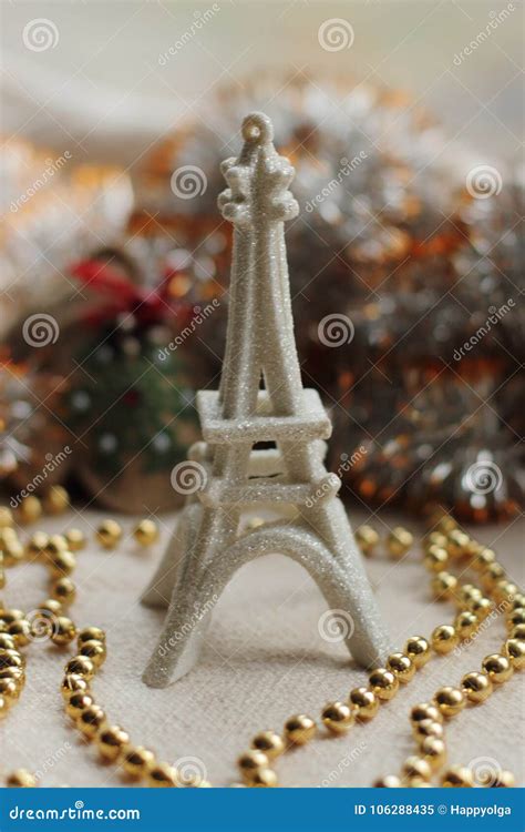 Eiffel Tower Christmas Tree Decor with Lights Stock Image - Image of ...