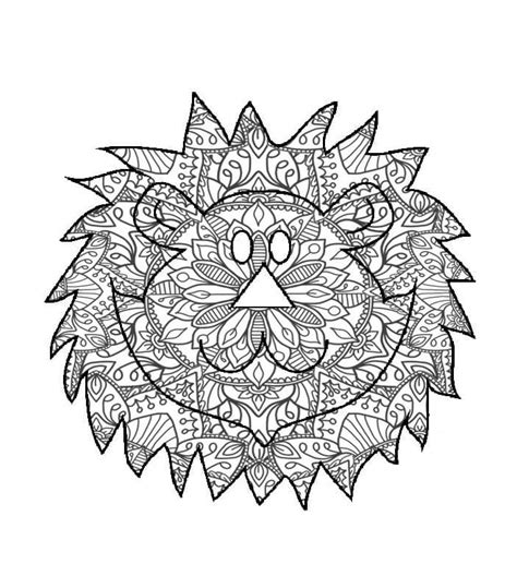 Dibujos de Mandala de León 11 para Colorear para Colorear Pintar e