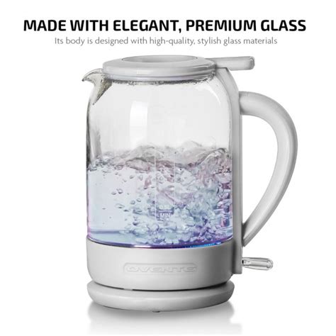 Ovente Electric Glass Hot Water Kettle 1 5 Liter With ProntoFill Technology The Easy Fill