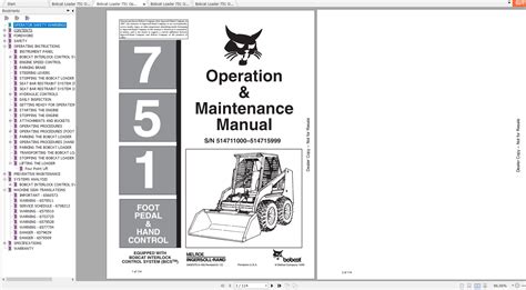 Bobcat Loader 751 Operation And Maintenance Manuals Auto Repair Manual