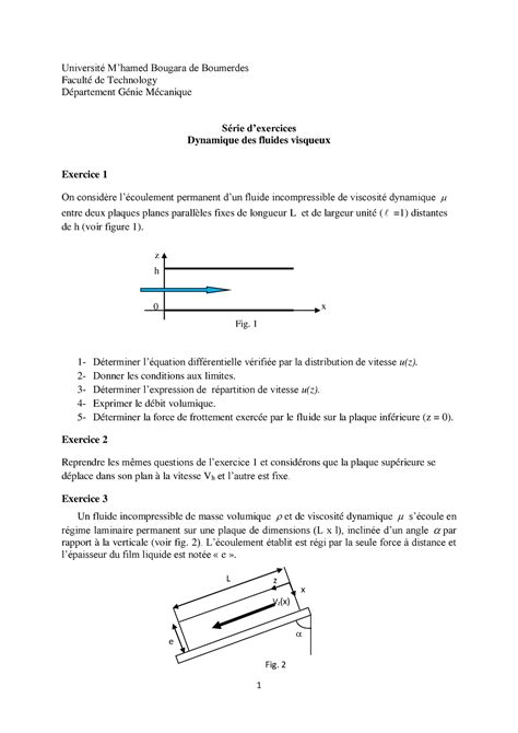 S Rie Dynamique Des Fluides Visqueux Universit Mhamed Bougara De