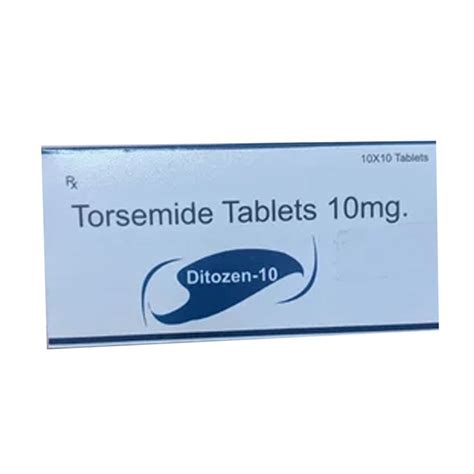 Ditozen 10 Torsemide Tablets Packaging Type Box 10mg At ₹ 1000box