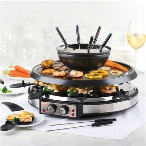 Combo Raclette Et Fondue Pour Trudeau Party Grill Fondue Combo