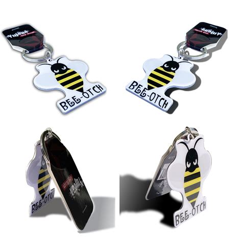 Evilkid Productions Bee Otch Bumblebee Double Sided Metal Keychain