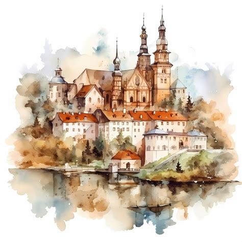 Premium AI Image | watercolor castle