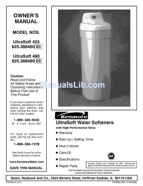 Kenmore Ultrasoft 425 Owner S Manual Pdf Download Manualslib