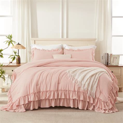 Amazon Andency Blush Full Size Comforter Set Shabby Chic Bedding