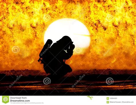 Firefighter In Silhouette Stock Photography | CartoonDealer.com #58598