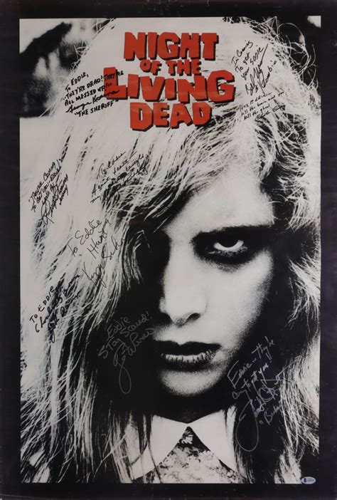 Night Of The Living Dead 24x36 Movie Poster Cast Signed By 9 With George A Romero S