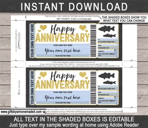 Anniversary Fishing Trip Ticket Template Surprise Fishing Trip Reveal