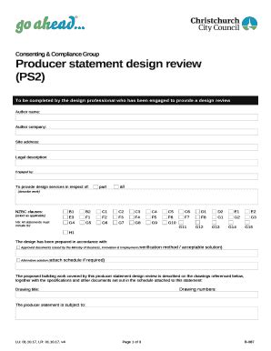 Producer Statement Design Review Doc Template Pdffiller