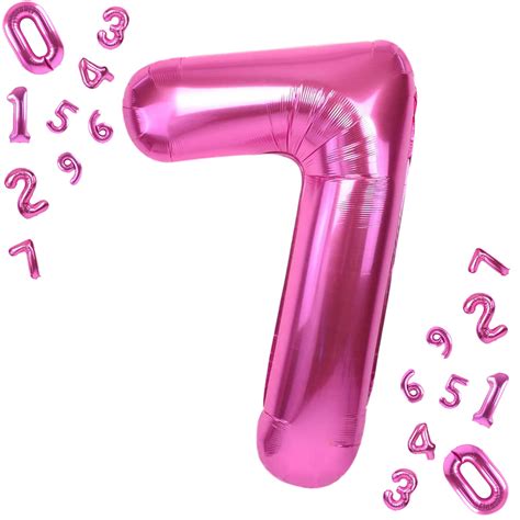 Buy Pink Number 7 Balloon For 7th Birthday Large 40 Inch 7 Balloon